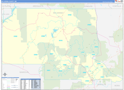 Rio Arriba County, NM Wall Map Zip Code Basic Style 2024